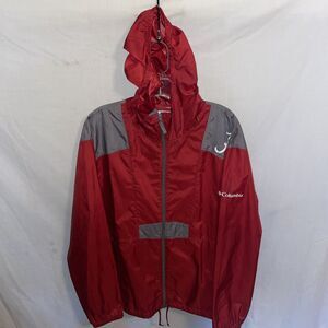 Columbia Men’s Windbreaker Size Large Red Alabama Football Motif Hoodie Outdoors